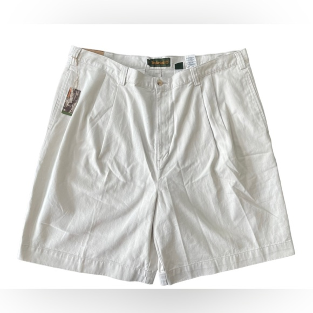 Timberland Men's 42 Stratham Twill Pleated Front Chino‎ Bermuda Shorts ￼Khakis